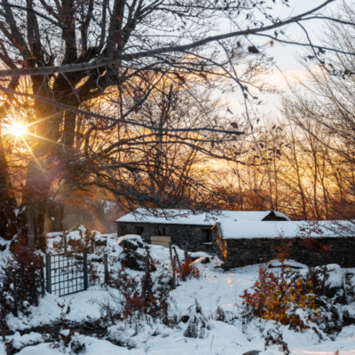 Bergeries au coucher de soleil