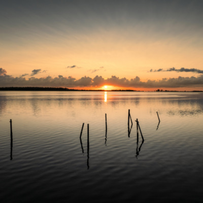 Lever du soleil à l'etang d'Urbinu
