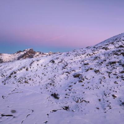 La Paglia Orba au lever de soleil depuis le lac de Ninu