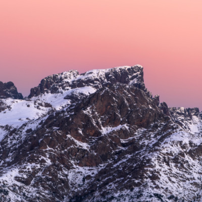 Lever de soleil sur la Paglia Orba depuis le lac de Ninu