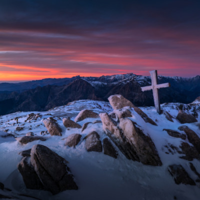 Coucher de soleil sur le Renosu