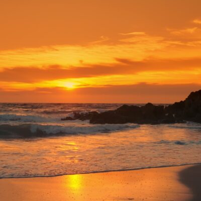 Plage de l'Ostriconi au coucher de soleil