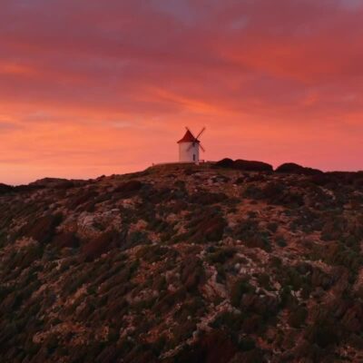 Le Moulin Mattei au coucher de soleil