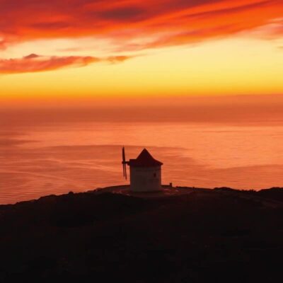 Le Moulin Mattei au coucher de soleil