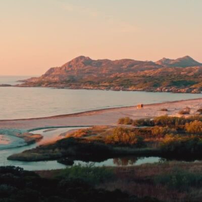 Plage de l'Ostriconi au coucher de soleil