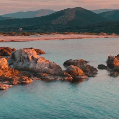Plage de l'Ostriconi au coucher de soleil