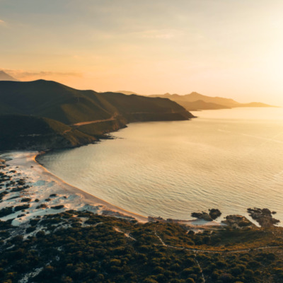 Plage de l'Ostriconi au coucher de soleil