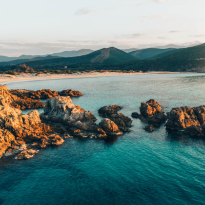 Plage de l'Ostriconi au coucher de soleil