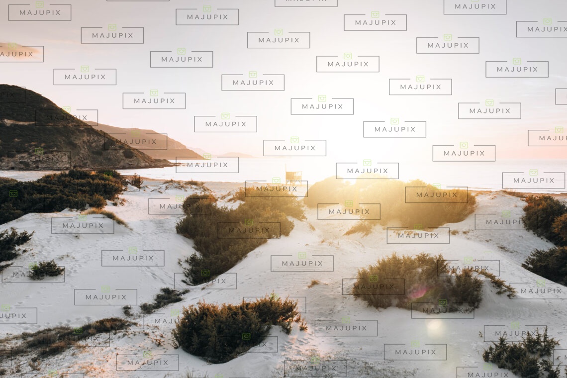 Plage de l'Ostriconi au coucher de soleil