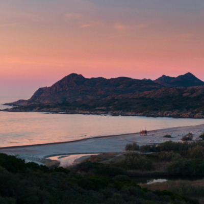 Plage de l'Ostriconi au coucher de soleil